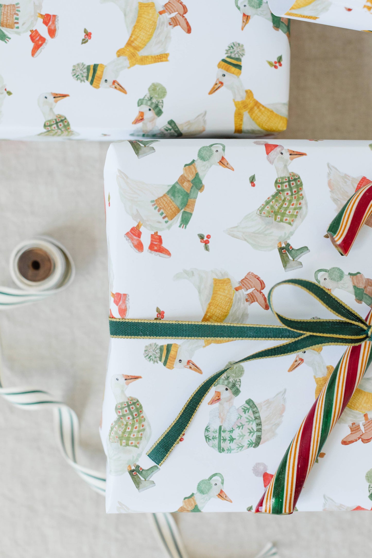 Holiday Geese Gift Wrap Roll