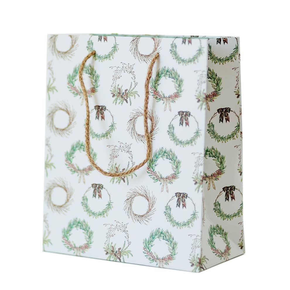 Holiday Evergreen Wreath Gift Bag