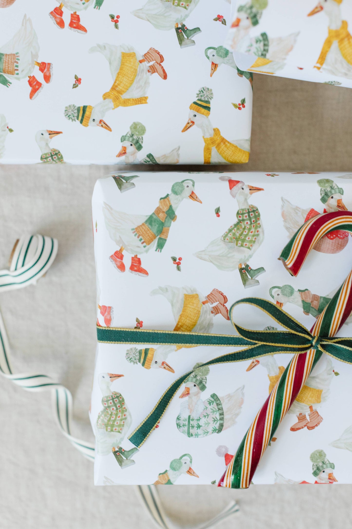 Holiday Geese Gift Wrap Roll