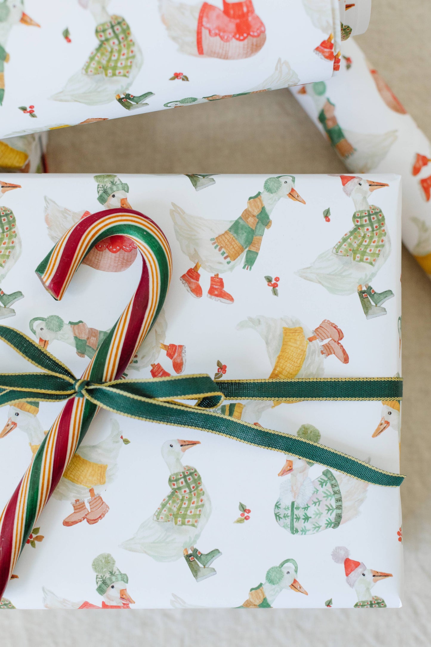 Holiday Geese Gift Wrap Roll