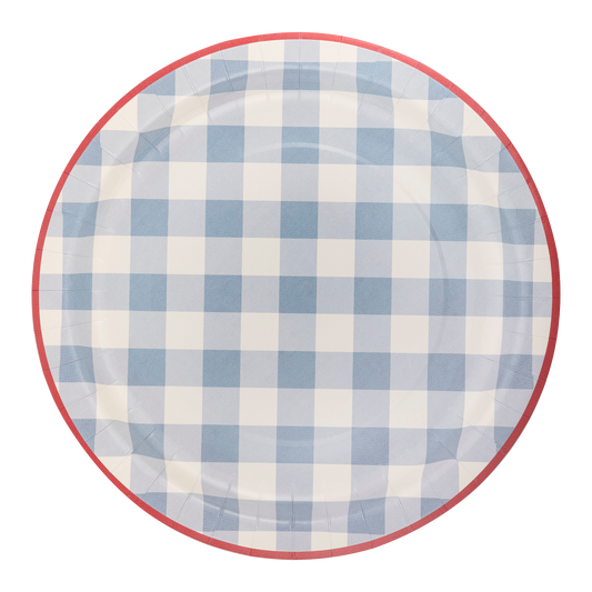 Hamptons Chambray Gingham Paper Plate