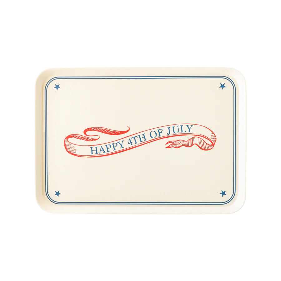 Happy 4th of July Reusable Bamboo Serving Tray
