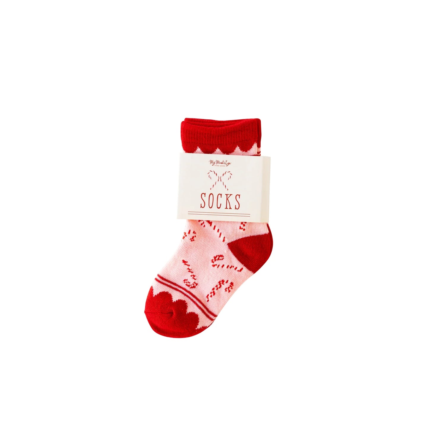 Whimsy Santa Candy Cane Socks: Child Medium