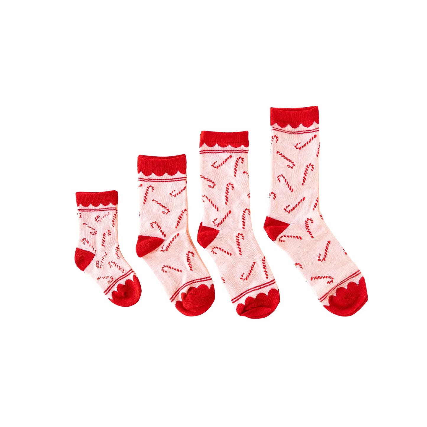 Whimsy Santa Candy Cane Socks: Child Medium