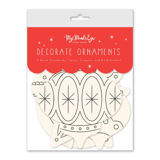 Wood Ornament Glitter Coloring DIY Project Kit