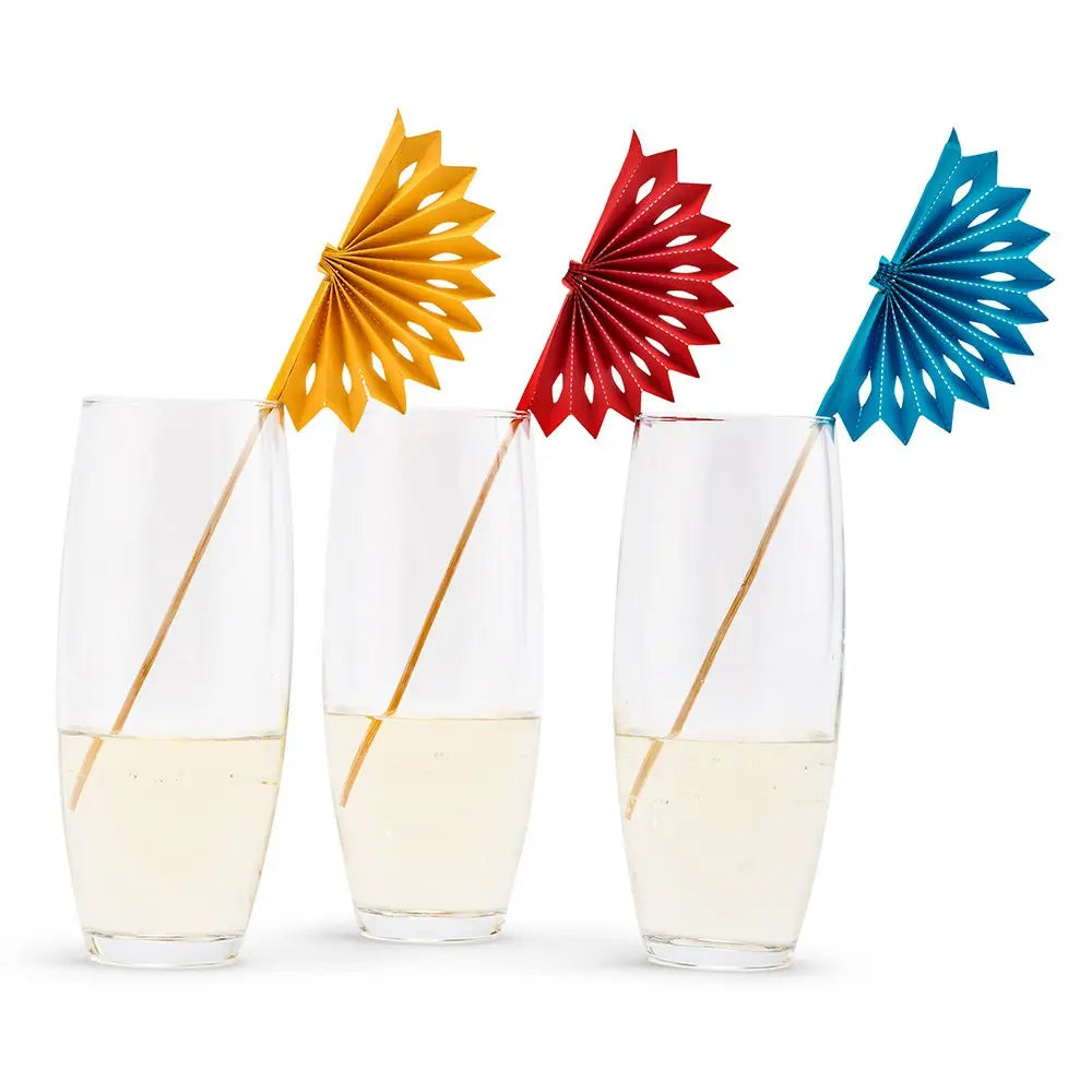 Paper & Wood Drink Swizzle Sticks - Fiesta Party - Set Of 8