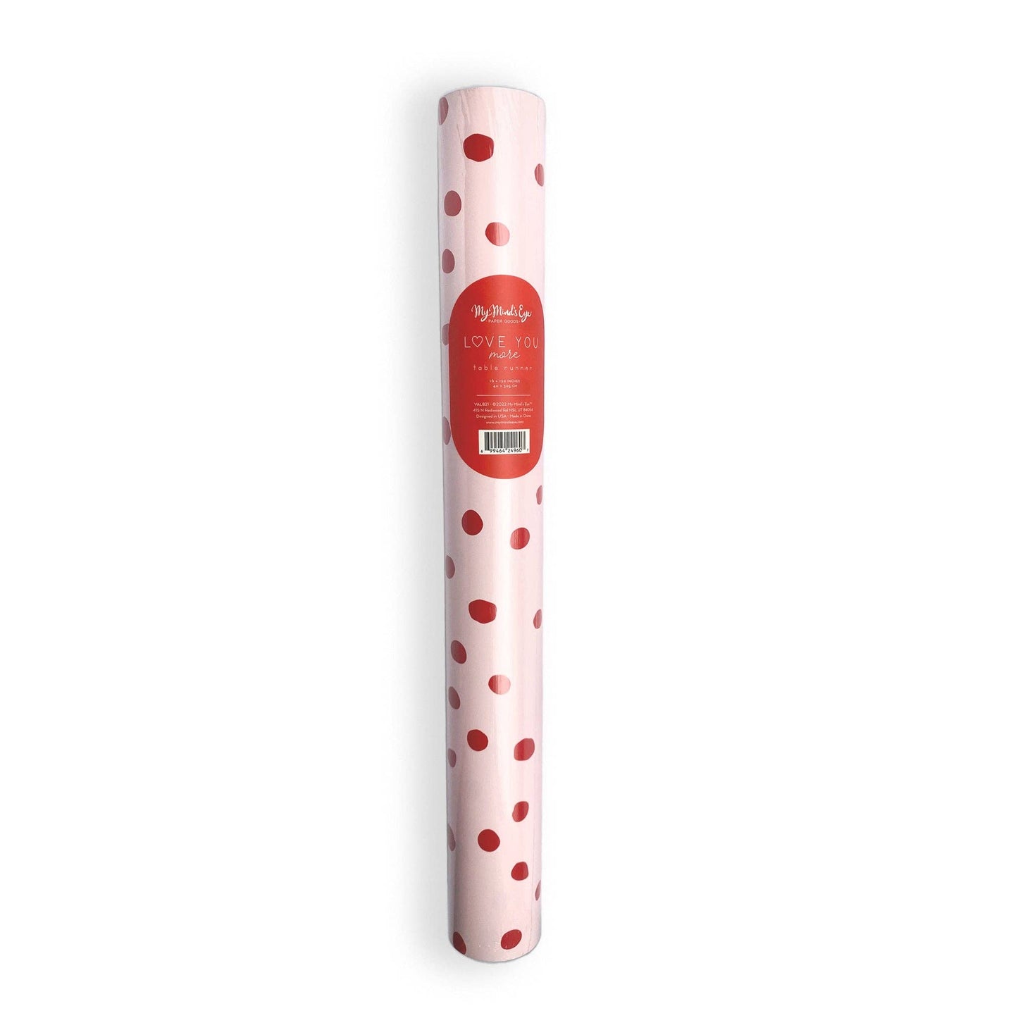 Pink With Red Dots Paper Table Runner