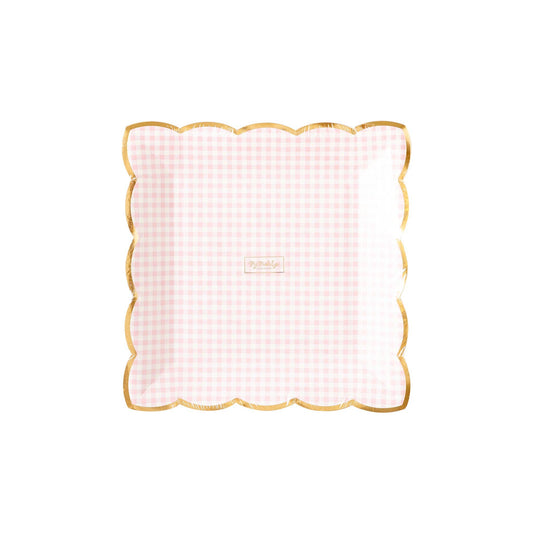 Pink Gingham Plate