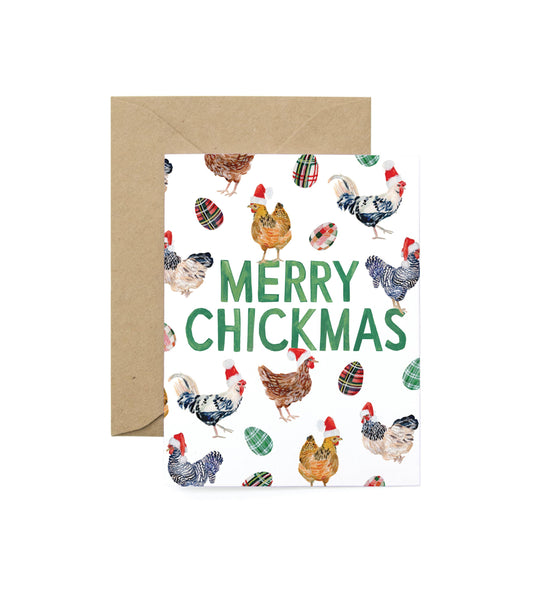 Merry Chickmas Chicken Greeting Card