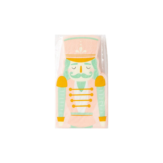 PRESALE CHRISTMAS SHIPPING LATE OCTOBER - PLTS352Q - Pink Nutcracker Shaped Guest Towel Napkin