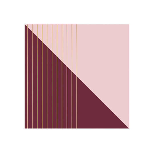Bordeaux - Maroon Pink Colorblock Lunch Paper Napkins