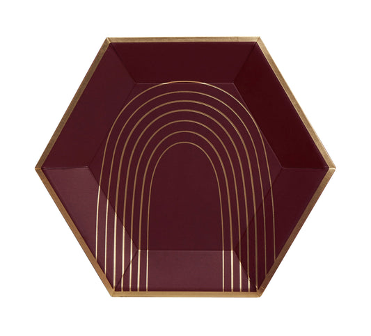 Bordeaux - Maroon Arch Large Paper Plates