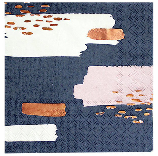 Erika - Navy Abstract Cocktail Paper Napkins