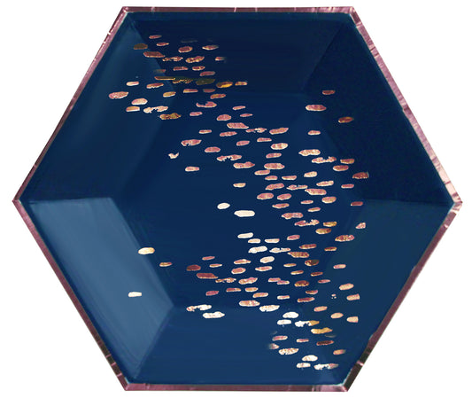 Erika - Navy Speckle Small Paper Plates