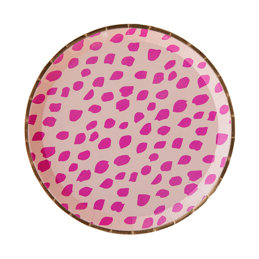 Pink spotted Dinner Plates