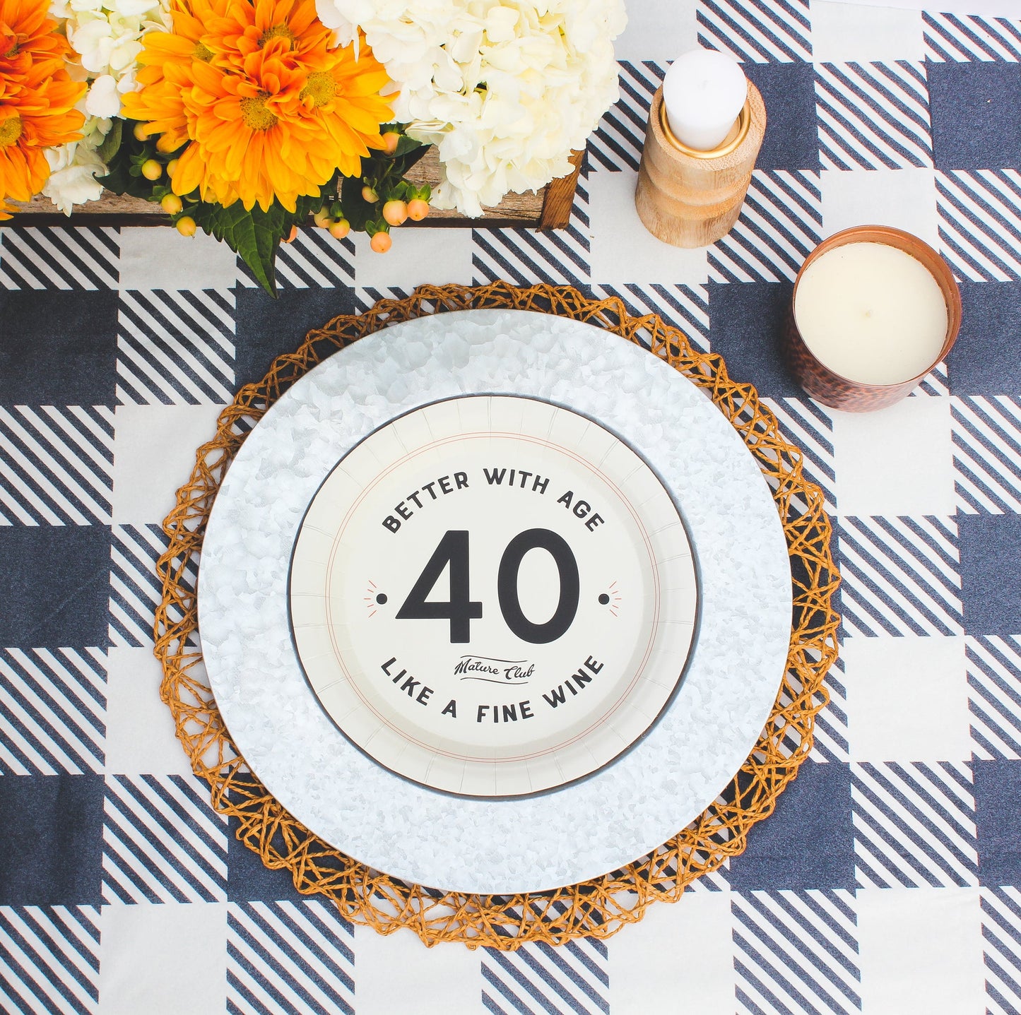 Mature Club 40th Birthday Party Plates
