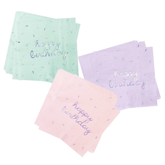 Sprinkles - Pastel Happy Birthday Lunch Napkins