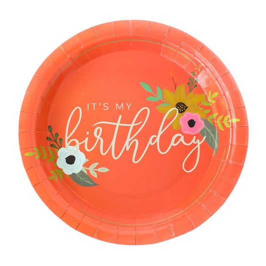 It's My Birthday Coral Party Plates