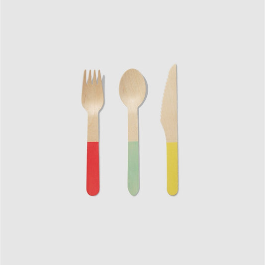 Tricolore Wooden Cutlery Set