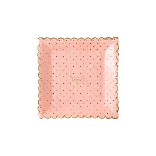 Pink With Polka Dot Scallop Plate