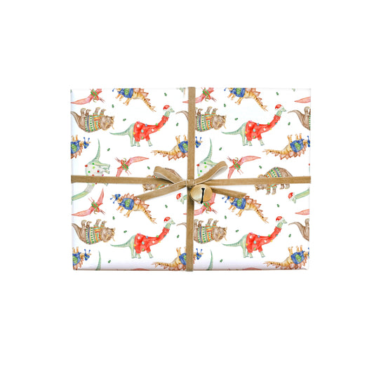 Festive Dinosaur Gift Wrap Roll