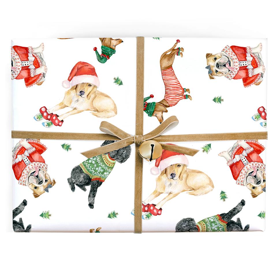 Holiday Dogs Gift Wrap Roll