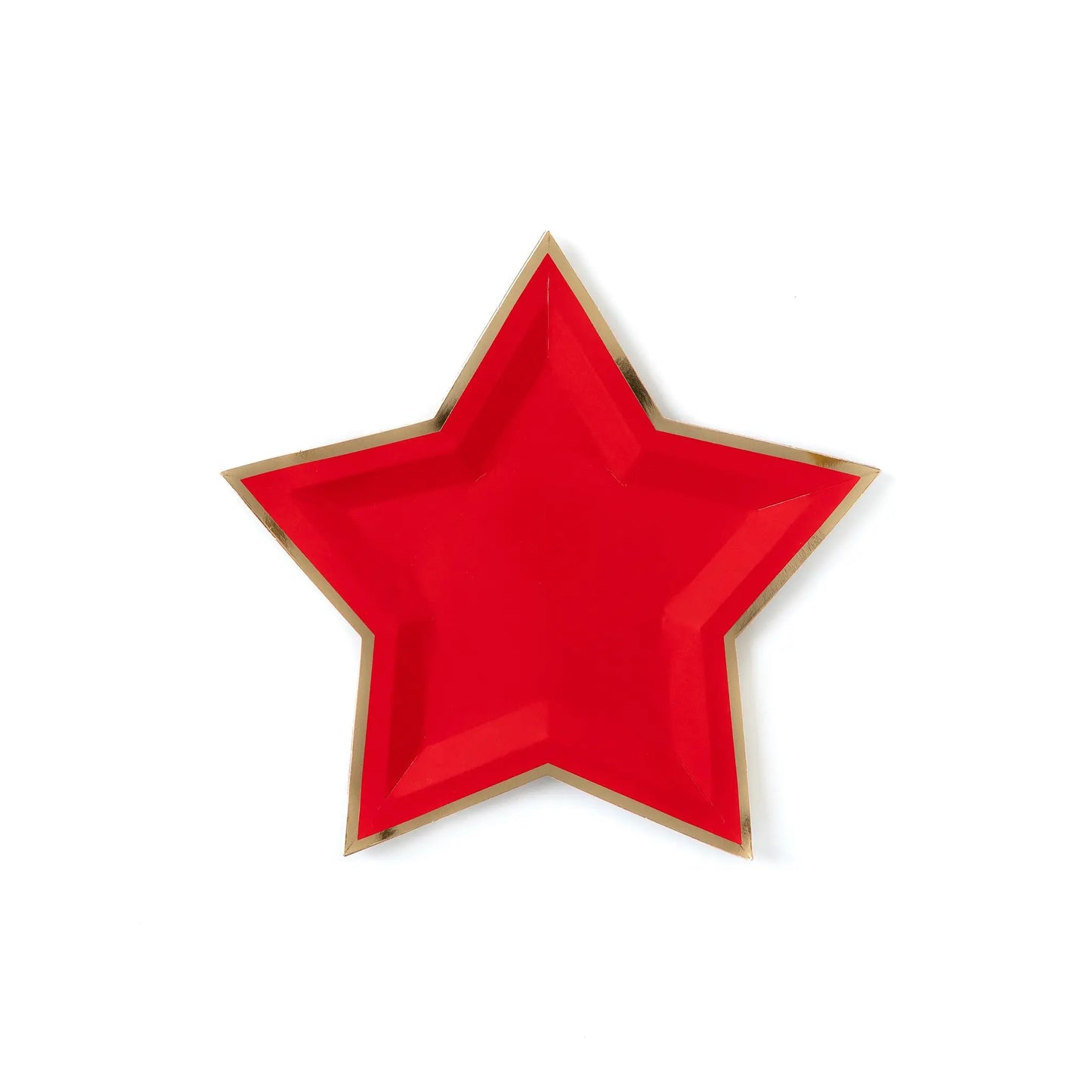 Red Star Shaped 9" Gold Foiled Plates