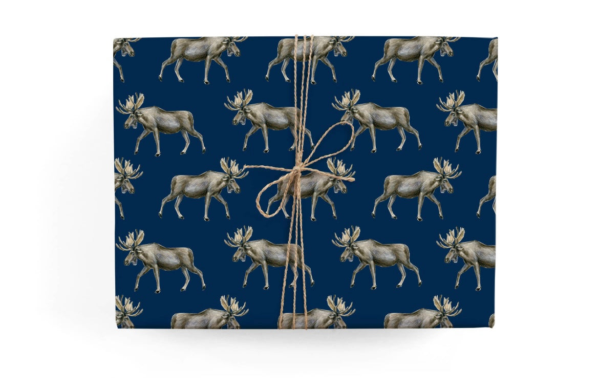 Blue Moose Gift Wrap Roll
