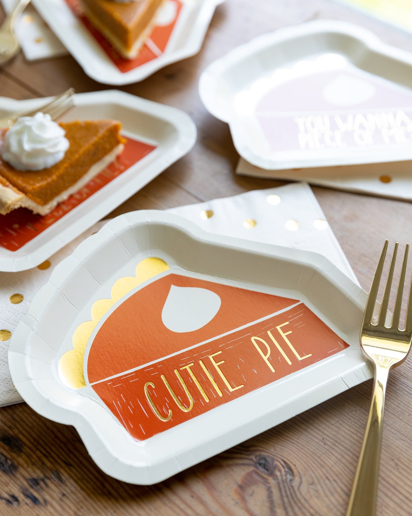 Harvest/Thanksgiving Pie Shaped 7" Plate Set 8ct